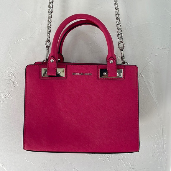 MICHAEL KORS Quinn saffiano leather medium satchel crossbody